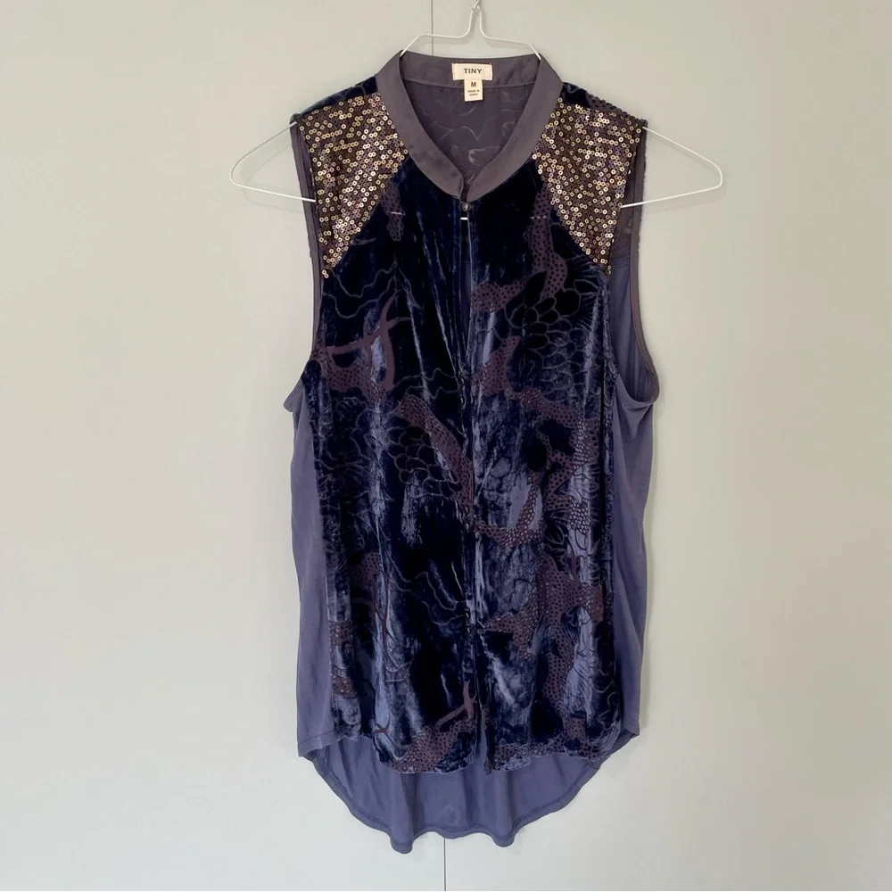 TINY x ANTHROPOLOGIE Velvet Ileana Tank Top - Picture 9 of 12